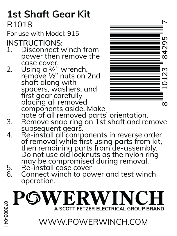 073006 0411stShaftGearKit