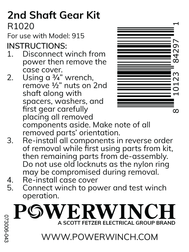 073006 0432ndShaftGearKit